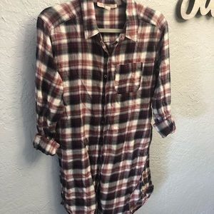 ‼️4/$20 SALE‼️Forever 21 Flannel Button Down Tunic